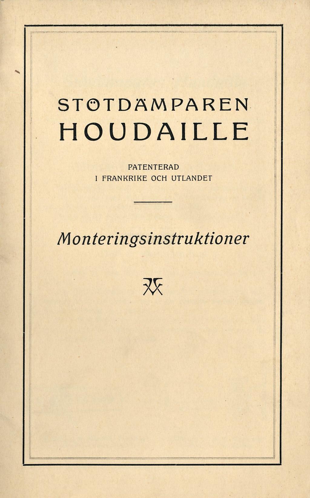 STOTDAMPAREN HOUDAILLE PATENTERAD I
