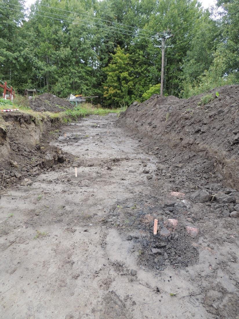 Figur 21. I den västra delen av Lokal 2 fanns spridda härdar. Teckenförklaring, se Figur 17. Skala 1:500. Figur 22.