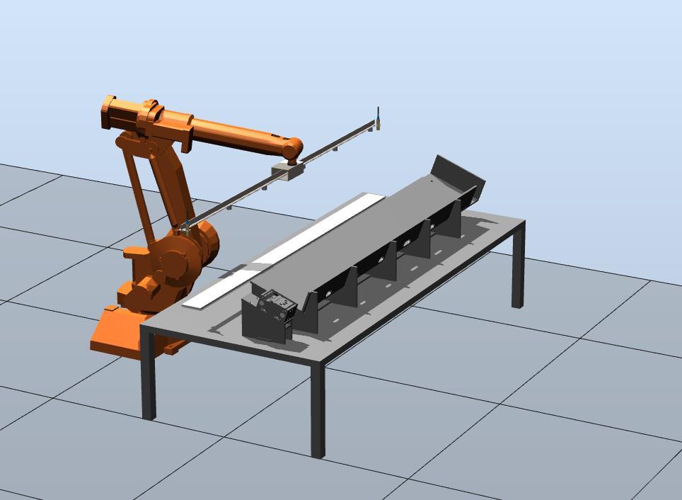 5. Simulering av stackning i robotstudio Simuleringen i robotstudio är att skapa verkligheten i en kontrollerad miljö för att kunna se för- och nackdelar och kunna dra slutsatser om hur det kommer se