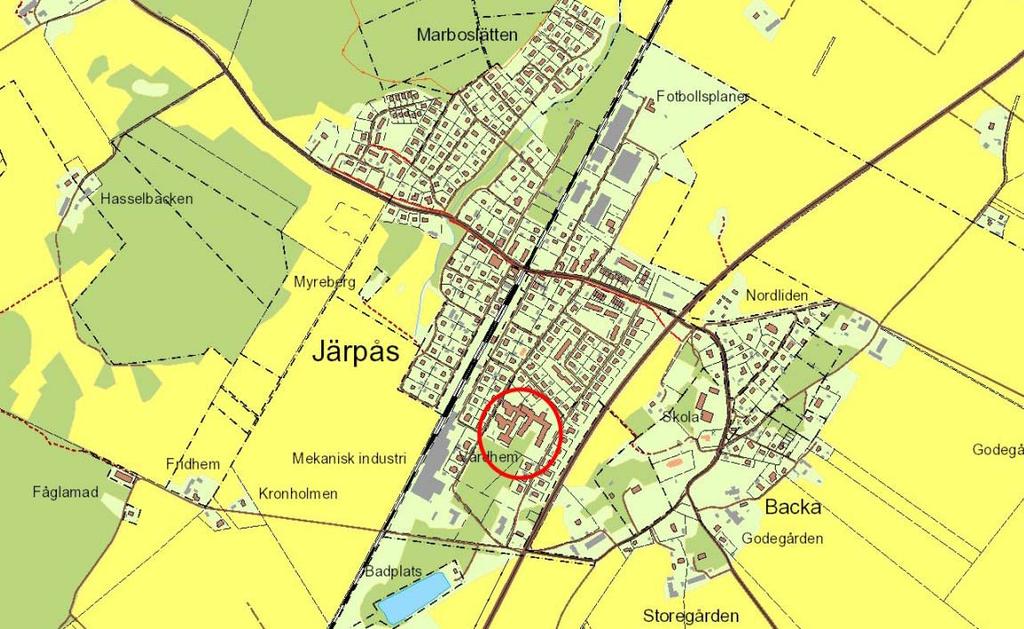 Plandata Lägesbestämning Planområdet ligger i Järpås, Lidköpings kommun och avgränsas av Långgatan i väst, Lönngatan