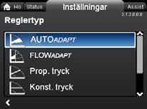 8.6.2 "Driftsform" 8.6.3 "Reglertyp" 3.1.2.0.0.0 Driftsform 3.1.3.0.0.0 Reglertyp Svenska (SE) Navigering "Home" > "Inställningar" > "Driftsform" "Driftsform" "Normal" Pumpen arbetar enligt den valda reglertypen.
