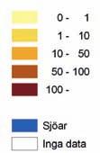 i brösthöjd) och större träd ( 5 cm) 1983 1987 och 1998 2002. Data från Riksskogs taxeringen.