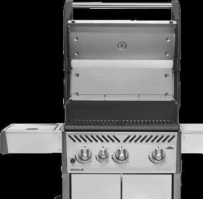 Droppskydd i rostfritt stål gör att dropparna förångas och skapar intensiv smak medan du grillar.