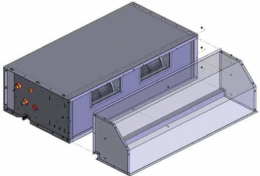 INSTALLATION, DRIFTS OCH Kanalansluten luftkylare RAM TILLUFTSPLENUM 90 SKRUV OCH MUTTER RAM 1-5 x5 Skruvar TC+M5x12 UNl7687 x6 Mutter M5med