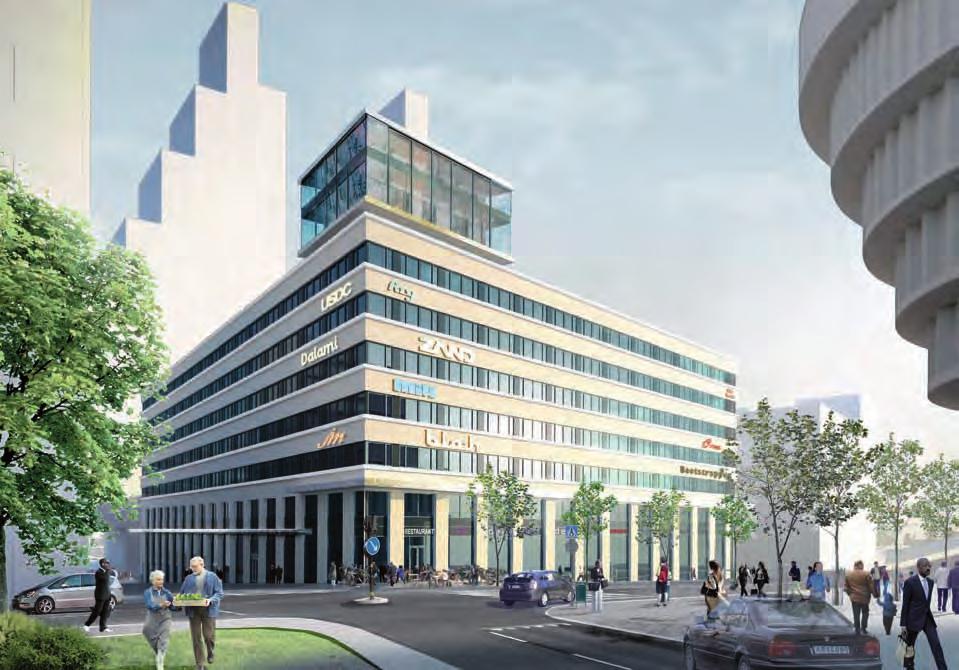 Kvarter 1 NCC /BAU Fasad mot Norra stationsgatan, skala 1:500 Fasad mot Gävlegatan, skala 1:500 18 Vy mot Kv 1 från Norra Stationsparken 0 0 0 ENTRÉ KONTOR 0 +1-1 Entréer från gatan 0 0 0 PARK +1 k v