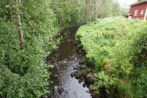 Utflödet i Teen är reglerat med luckor. Bottnen består av grus, sten med block oftast vid sidan om vattendraget. Vattnet var vid besöket starkt svartfärgat, grumsigt och sikten obefintlig.