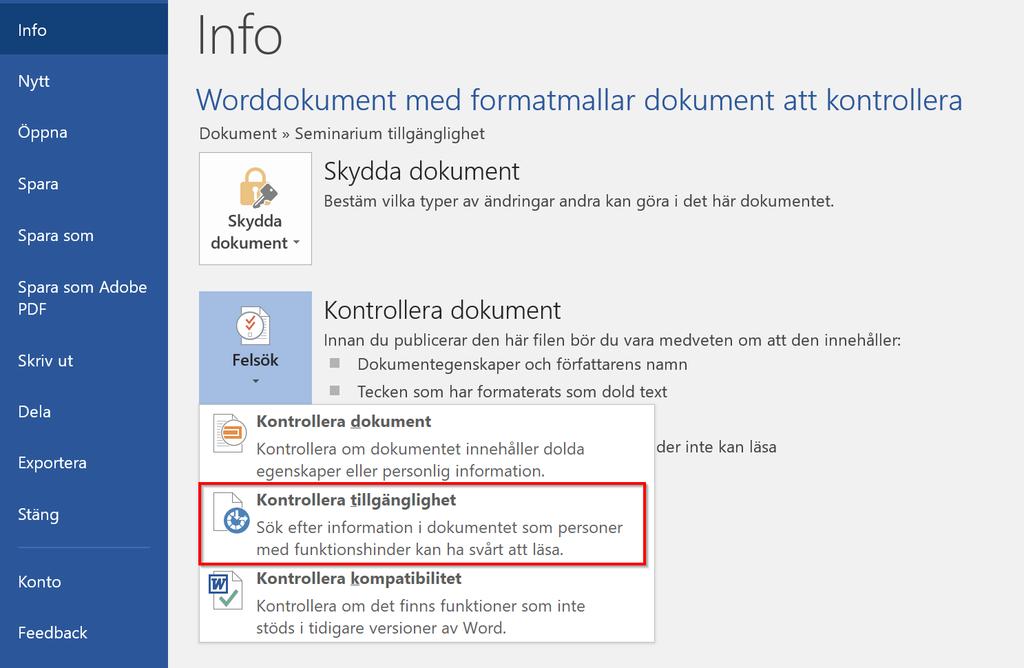 Kontrollera