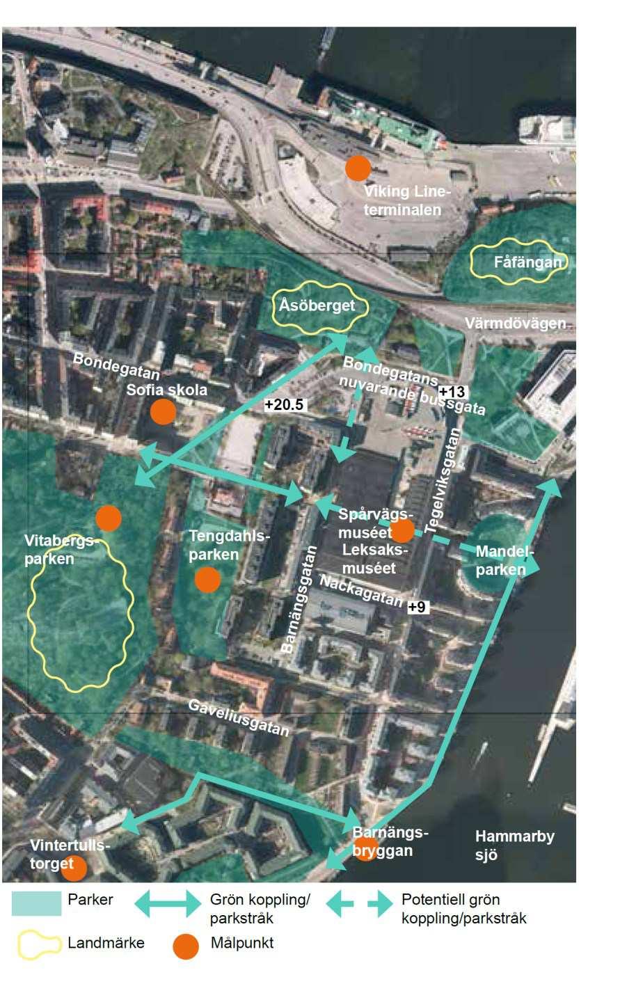 Sida 13 (61) östra sidan av Tegelviksgatan är tämligen bullerstörda och påverkade av den närliggande trafikleden.