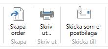 Hitta funktionen: Avdelningar -> Inköp -> Orderbearbetning Använda funktionen: