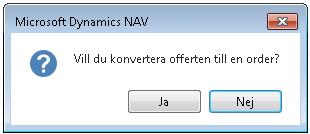 Klicka på Skapa order i Åtgärdsfönstret.