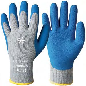 4.3 Latex Stickade vinterhandskar Belagda med mjuk latex. Smidiga och bekväma. Gott grepp och lång livslängd. Ger god värmeisolering. Lämpliga för: Bygg, hantverk och godshantering i kalla miljöer.