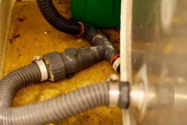 Backventil: I våta system måste det finnas en backventil efter amalgamavskiljaren för att undvika baksug.