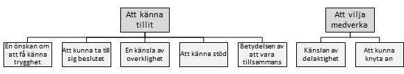 Under analysprocessen framkom två kategorier och sju subkategorier som sammanfattar resultatet (se figur 1). Figur 1. Kategorier och subkategorier.