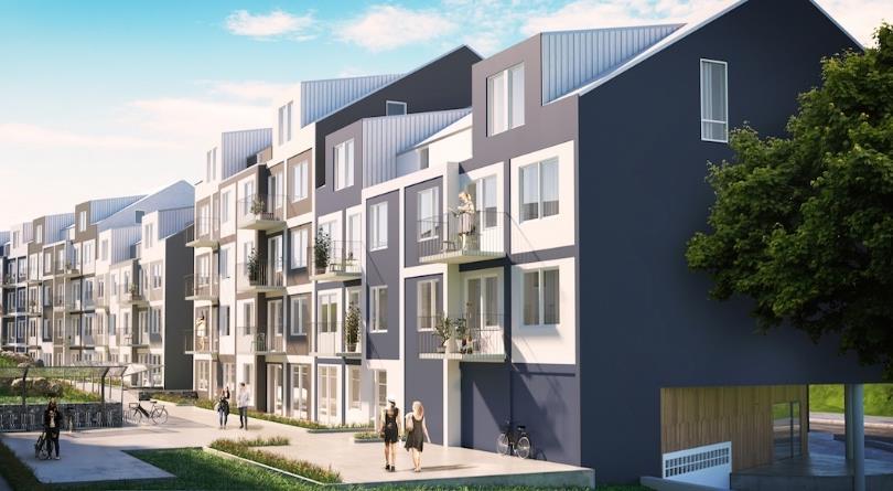 stor cykelparkering, bilpool, laddningsstationer för elbilar samt kylrum för leverans av matkassar.