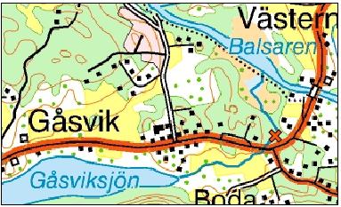 Bodaån Hus Bild 10. Karta över Bodaån samt fällornas placering. Under inventering fångades inga flodnejonögon i vattendraget. I fällorna fångades emellertid stora mängder nors. Även id sågs leka i ån.