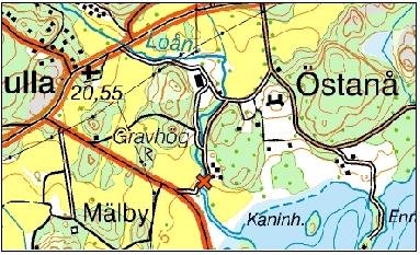 , Detta då Enviksbäcken är betydligt mindre än Bergshamraån och tenderar att torka ut under sommaren (se ovan). Loån Träd Raserad kvarn Bild 17. Karta över Loån samt fällornas placering.
