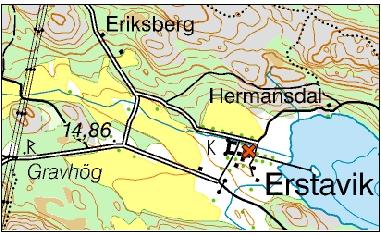 Erstaviksbäcken Erstaviks gård Väg Laxtrappa Stenkanal Bild 18. Karta över Erstaviksbäcken samt fällornas placering.