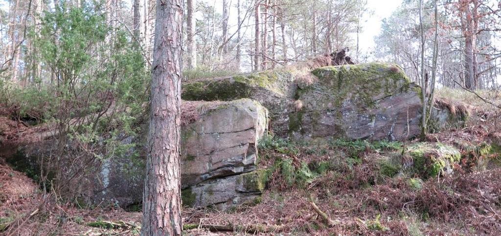 Bergmassan är medel- till storblockigt uppsprucken med sprickor som generellt är täta utan sprickfyllnad.