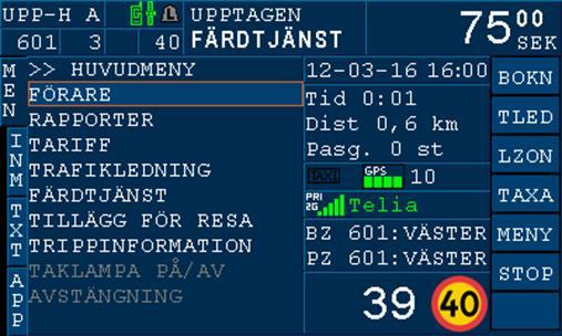 ISA Med ISA-enhet kopplad till MegTax så kan taxametern visa aktuell hastighets-begränsning samt varna när hastigheten är för hög.
