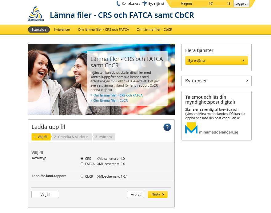 Innan du kan använda e-tjänsten behöver du logga in. Det gör du t.ex. med ett mobilt BankID, en e-legitimation som finns på fil i din dator eller på ett kort. Information om e-legitimation finns bl.a. på Skatteverkets webbplats - se här.