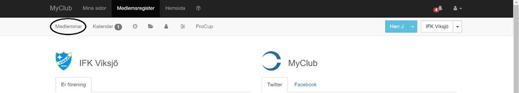 Hantera medlemmar För att komma åt hantering av medlemmarna i laget väljer du alternativet Medlemsregister vid inloggning.