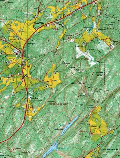 RAÄ 430 Fig. 3. Utsnitt ur Gula (Ekonomiska kartan), blad Svinesund 10A:16, med undersökningsområdet markerat.