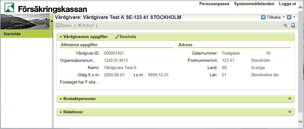 29.3 Lägg in eller ändra Bankgiro på mottagning Som vårdgivaradministratör har du även behörighet att ändra uppgifter på de mottagningar som är knutna till vårdgivaren.