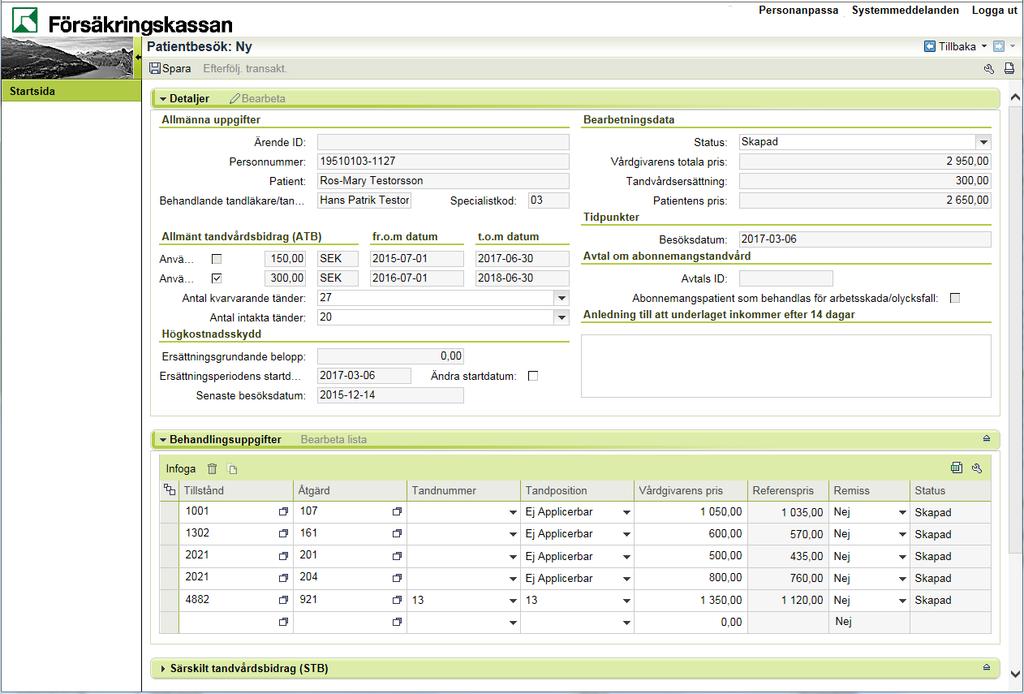 31. Om patienten har rätt att använda sig av Särskilt tandvårdsbidrag (STB) öppna fliken