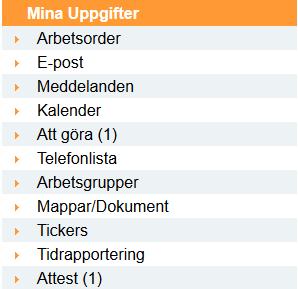 Mina uppgifter I avsnitten under Mina uppgifter presenteras hur du får den viktigaste dagliga informationen från Pyramid till din mobil via.