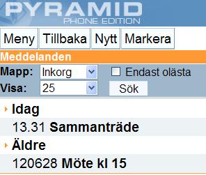 Mina uppgifter - Meddelande För att få tillgång till denna funktion krävs att du har Pyramids CRM/Säljstöd.