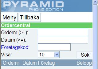 kontakt. LÄGG TILL FÖRETAG Kommandot öppnar Kundcentralen, med möjlighet att söka fram en befintlig, eller att nyregistrera en Kund.