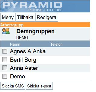 6.1. Öppna listan och se vem som ingår i en arbetsgrupp Öppna arbetsgruppen genom att klicka på önskad grupp i sökresultatlistan.