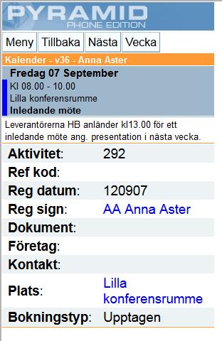 AVDELNING Här visas vilken avdelning personen tillhör om sådan registrerats i rutin 721 Personal i Pyramid. SIGNATUR Här visas signaturen.