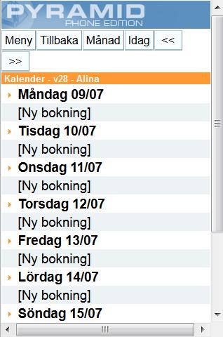 10.2. Skapa en ny Kalenderbokning När du öppnat en signatur kan du klicka på kommandot Kalender för att öppna kalendern. Där kan du sedan välja att göra ny bokning.