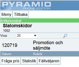 Aktiviteter Här visas alla aktiviteter som kopplats till artikeln i en lista.