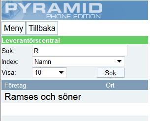 Centraler - Leverantörer I Leverantörscentralen ges tillgång till företagets leverantörsregister.