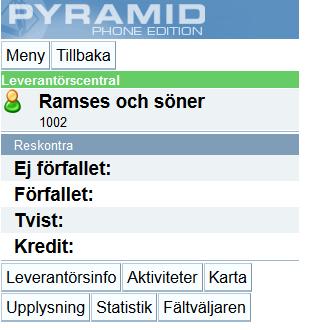 TELEFON/E-POST Med de klickbara telefonlänkarna går det att koppla upp sig till företagets växel eller till företagets kontaktperson direkt från mobiltelefonen.