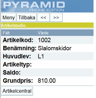 SUMMOR Nederst visas en list för summor, dvs. summor av summerbara fält i listkontrollen. Motsvarande funktion i Pyramid är verktygspalettens funktion Visa summor på/av. 19