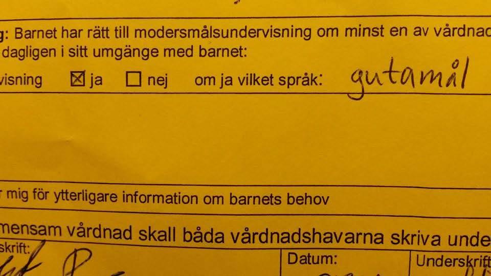 INTERPELLATION Till Barn- och utbildningsnämndens ordförande Brittis Benzler ang. hemspråksundervisning Ovanstående bild lade Hillevi Knutas ut på Facebook i våras.