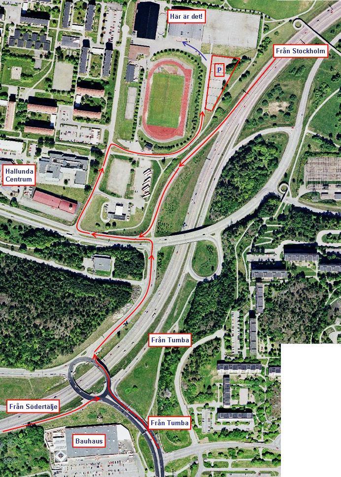 Så här hittar ni till Botkyrkahallen i Hallunda och Tullinge Trupp Cup 2014 Från Stockholm Kör E4/E20 söder ut mot Södertälje. Ta av mot Hallunda. Kör därefter höger in på Brunnavägen.