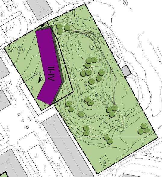 Dagvatten-PM, Briljantgatan - Smaragdgatan 13 (21) 3. Framtida förhållanden Föreslagen byggnad visas i planförslaget i Figur 15. Byggnadens yta mäter ca 755 m 2 och planområdet totalt 7590 m 2.