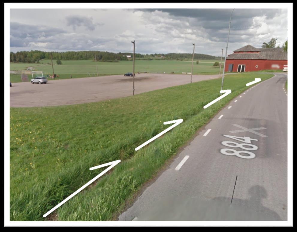 Dikena som tar hand om det mesta av dagvattnet från planområdet sträcker sig runt
