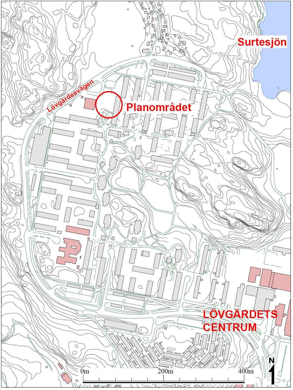 Förutsättningar Läge Planområdet ligger i norra Lövgärdet, intill busshållplatsen vid Persiljegatan.