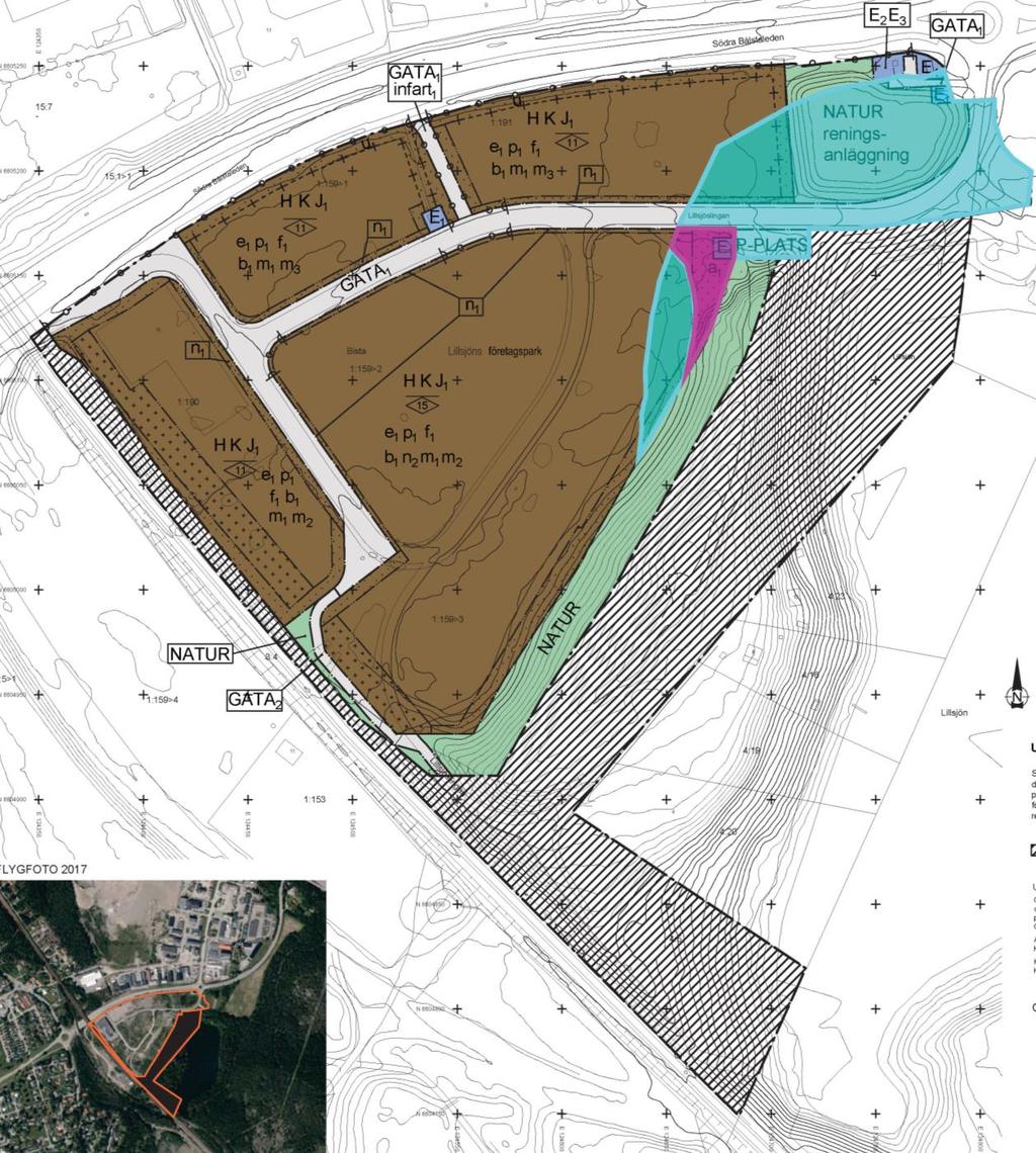 Förslag till upphävande av strandskydd i rosa (turkosmarkering visar vart strandskyddet är upphävt idag).