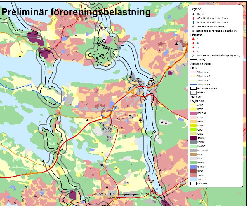 Ground water body + 200 m buffert