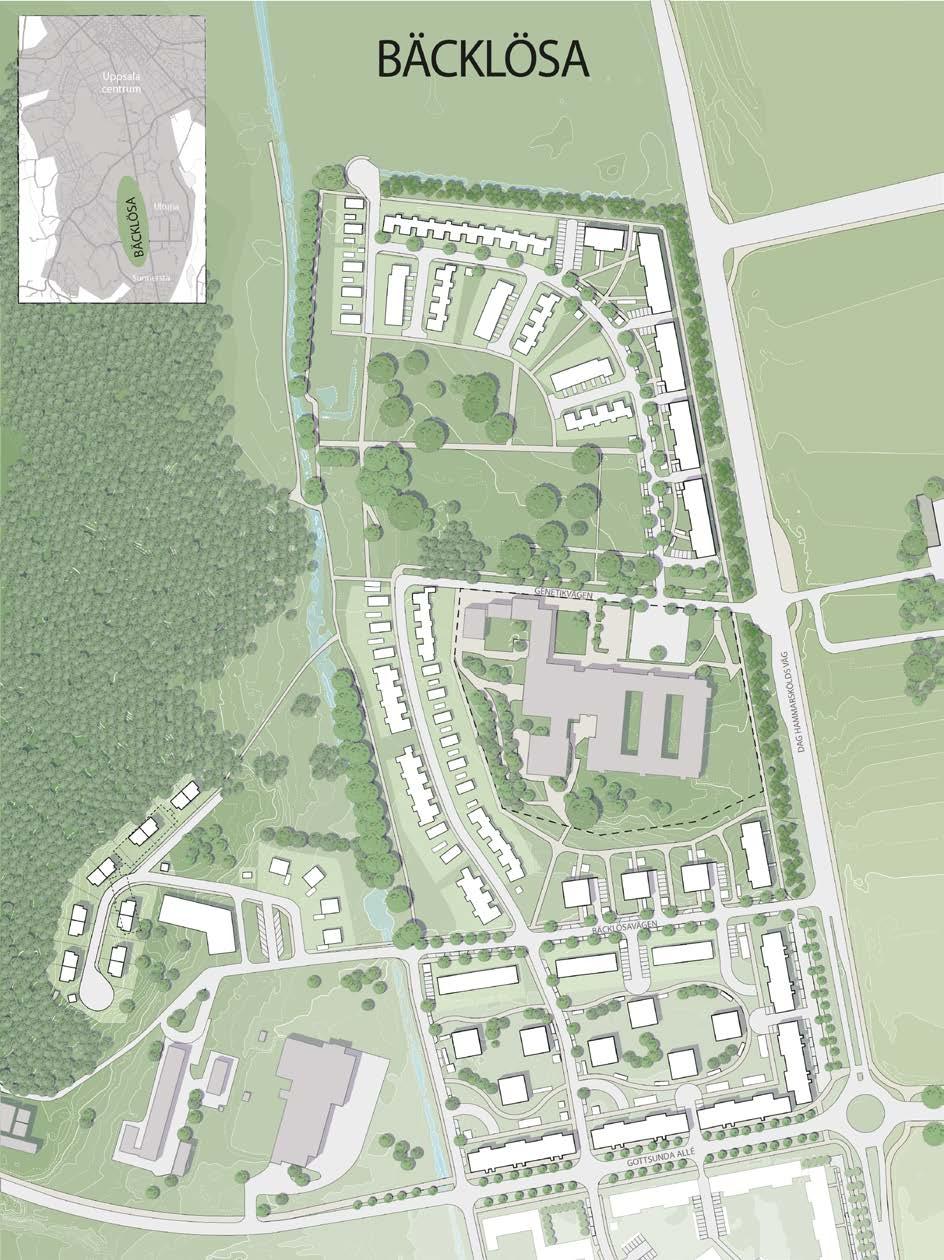 Detaljplan för norra Bäcklösa, dnr: 2014-000032, granskningshandling Förändringar Illustration som