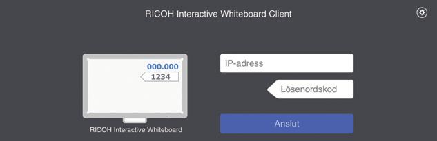 Anslut till fjärr-whiteboard RICOH Interactive Whiteboard Client for ipad Introduktionsguide Läs den här guiden noggrant innan du använder produkten och förvara den nära till hands för att kunna
