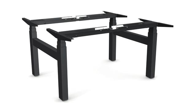 Ergonomiskt med flexibel höjd För två arbetsplatser Stilrena ben i rektangulär design MÅTT PÅ BORDSSKIVOR STANDBY LJUDNIVÅ 1150 mm - 1740 mm 1160-2200 mm x 700-900 mm 660