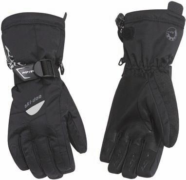 Stay-dry fuktkontrollen håller händerna varma. Stretchtyget ökar rörligheten. Vadderade knogar. Gummerad handflata och fingrar för bättre grepp.
