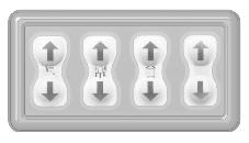 Manöverpanel Sitsens manöverpanel Rullstolens knapplåda är fäst vid det högra alt. vänstra armstödet bakom manöverpanelen.